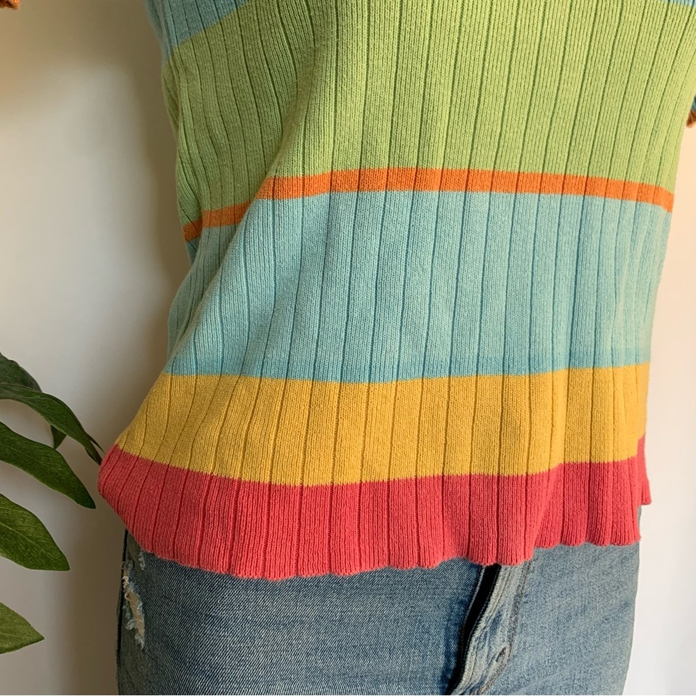 v i n t a g e :: Retro Ribbed Colorblock Knit Top - Picture 6 of 6